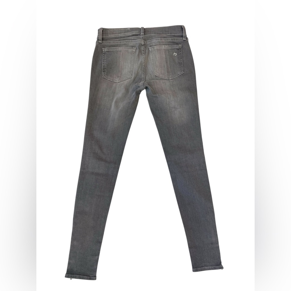 Rag & Bone Moto Skinny Jeans Buxton Gray Ankle Zip Size 25 NWOT - Picture 3 of 16